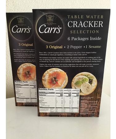 Carrs Table Water Cracker Selection 12 Packs - Original, Pepper, Sesame (2 Boxes) - Buy Online on SooperMarket.com