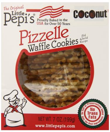 Little Pepi's Pizzelles, Coconut, 7 Ounce 7 Ounce (Pack of 1)
