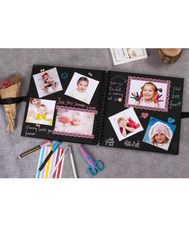 12x12 Inch Wedding Scrapbook Photo Album with 216 Photo Corners - 60 Pages, Black - Buy Online on SooperMarket.com
