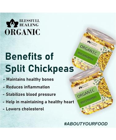 Blessfull Healing Organice Split Chickpeas 2 lb (907 Gram) - Buy Online on SooperMarket.com