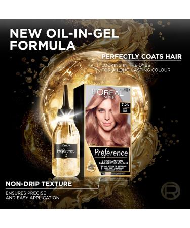 LOreal Paris Bali Rose Gold Blonde Hair Dye 7.23 - Long-Lasting Radiance, Up to 100% Grey Coverage - Preference Hair Colour for All Hair Types - Buy Online on SooperMarket.com