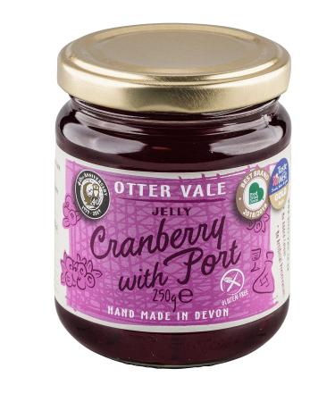 Otter Vale Cranberry with Port Jelly Cranberry fruitiness and a Generous Splash of Port Hand-Made in Devon Gluten-Free 250 g Glass jar