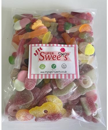 Super Sweets Vegan Sweet Sour and Fizzy Jelly Sweet Assortment 500g
