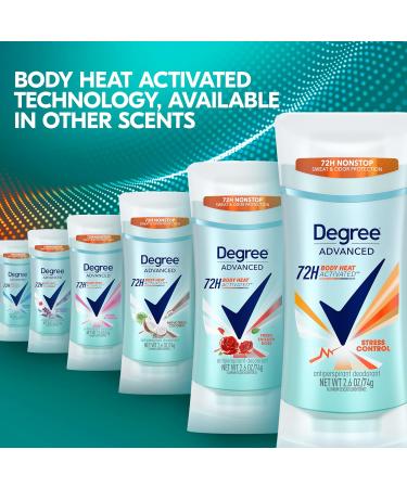 Degree Antiperspirant Deodorant Stress Control 72-Hour Sweat & Odor Protection Antiperspirant for Women with Body Heat Activated Technology 2.6 oz 2.6 Ounce (Pack of 1) - Buy Online on SooperMarket.com