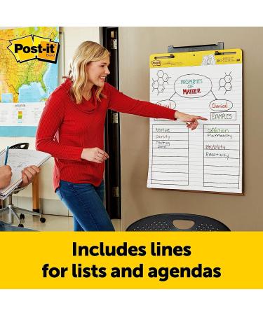Post-it Super Sticky Easel Pad  Great for Virtual Teachers and Students  25 x 30 Inches  30 Sheets/Pad  2 Pads  Lined Premium Self Stick Flip Chart Paper  Teacher Anchor Chart (561WL) (561WL VAD 2PK) - Buy Online on SooperMarket.com