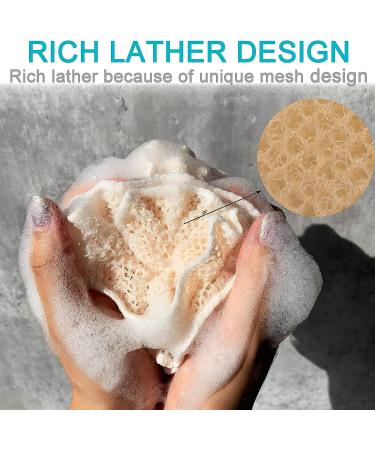 Super Exfoliating Spa Weave Loofah Shower Sponge Pouf - Pack of 4 - Buy Online on SooperMarket.com
