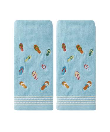 SKL HOME by Saturday Knight Ltd. Flips & Flops 2 Pc Hand Towel Set, Blue