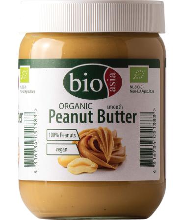 Bioasia organic peanut butter - peanut butter - made of 100% roasted peanut kernels creamy without additives in glass vegan and gluten -free (1 x 500 g) 1 500 g (1 Pack)