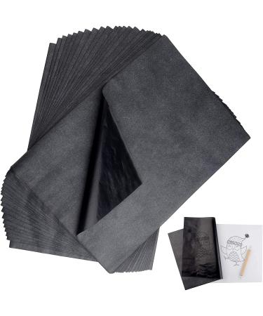 Paperzoid 30-Pack Carbon Paper for Tracing Patterns and Sketches, (8.5x11 Inches) A4 Size Black