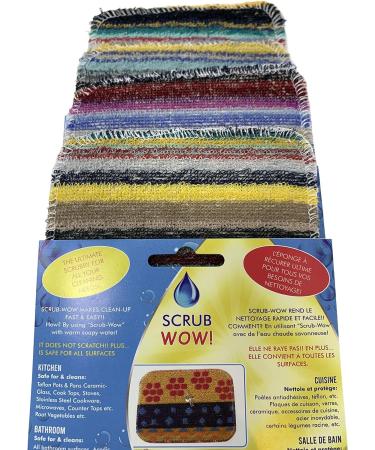 Scrub-Wow Scrubbys Extreme Value 4 Pack - All Stripes Designs (Free Scrubby) - Environmentally Friendly & Dishwasher Safe - Made in Europe - Buy Online on SooperMarket.com