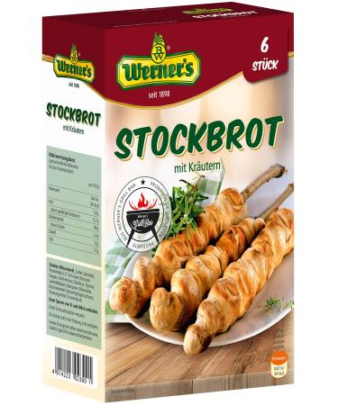 Werner's stick bread with herbs for campfire & grill baking mix for 4-6 pieces for baking via campfire or grill 6 packs per card 400g
