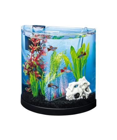 Tetra ColorFusion Starter aquarium Kit 3 Gallons Half-Moon Shape With Bubbler And Color-Changing Light Disc