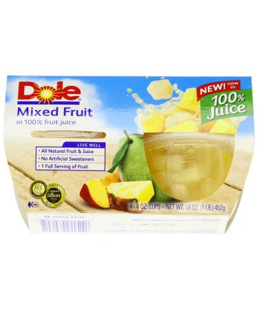 Dole Mixed Fruit in Light Syrup, 4 Pack, 4 oz cups