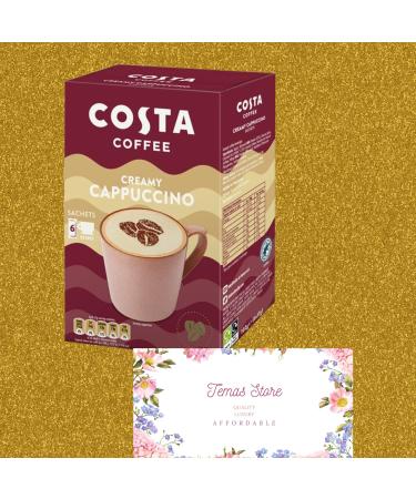 Temas Costa Coffee Instant Coffee Sachets Bundled With Reusable Coffee Cup Sleeves & Coffee Stirrers | Creamy Cappuccino | Coffee Gifts (Creamy Cappuccino) - Buy Online on SooperMarket.com