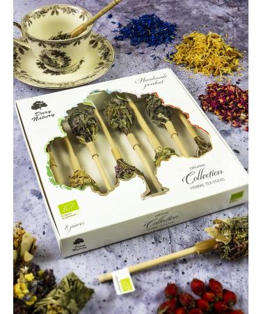 Organic Herbal Tea Sticks Collection / Gift Set / Flowers Leaf / Handmade / Bio Product / Natural / Premium Quality - Buy Online on SooperMarket.com