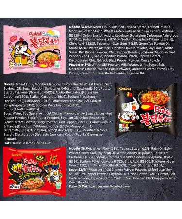 Ultimate Spicy Noodle Challenge Pack Samyang Buldak Variety Bundle with 2x Carbonara 2x Original Hot Chicken and 2x Nuclear Fire Double Spicy Noodles Korean Fire Noodle Challenge Kit - Buy Online on SooperMarket.com