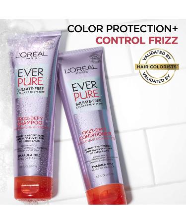 L'Oreal Paris EverPure Frizz Defy Shampoo and Conditioner Kit for Color-Treated Hair - 8.5oz (Pack of 2) - Buy Online on SooperMarket.com