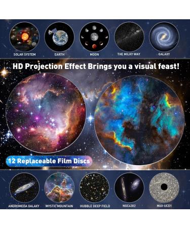 Mexllex Planetarium Star Projector: Realistic Galaxy Light with 12 Planet Discs - Ideal Night Light for Bedroom, Living Room, and Parties - Buy Online on SooperMarket.com