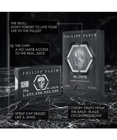 Philipp Plein Eau de Parfum No Limits 90 ml Parfum Homme Notes Orientales et Bois es Un Tatouage Olfactif Ind l bile et Sensuel Bois Oriental Flacon en Verre Laqu Noir Citrus 3 Fl Oz (Pack of 1) - Buy Online on SooperMarket.com