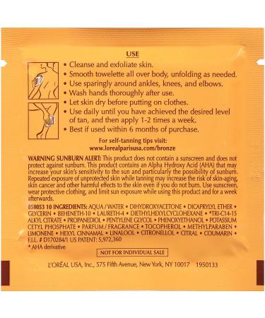 L'Oreal Paris Sublime Bronze Self-Tanning Towelettes for Body - 6 CT - Buy Online on SooperMarket.com