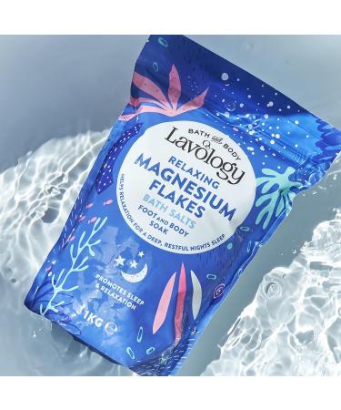 Magnesium Flakes Bath Salts 1kg by Lavology - All Natural, Calming & Relaxing Formula - Buy Online on SooperMarket.com