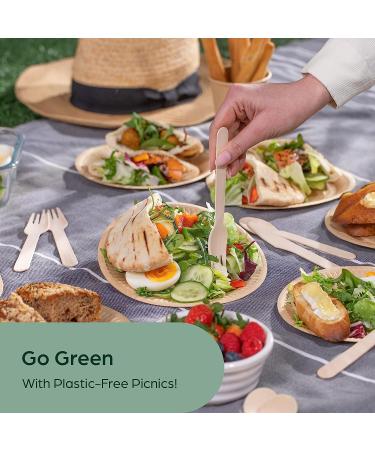 360-Piece Wooden Compostable Utensils Set | Eco-Friendly Biodegradable Cutlery for Parties | Sturdy Disposable Wood Forks, Spoons, and Knives - Buy Online on SooperMarket.com