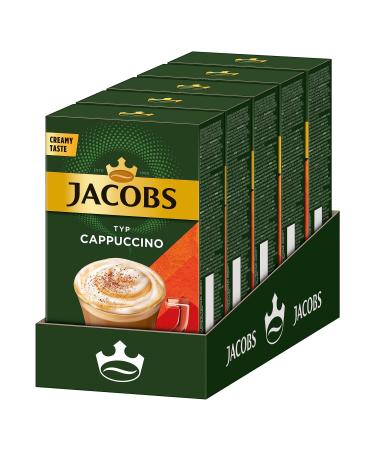 Jacobs Cappuccino coffee speciality 40 sticks with soluble coffee beans 5 x 8 drinks Cappuccino 92.8 g (pack of 5)