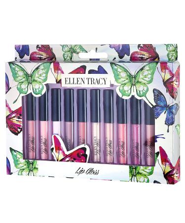 Ellen Tracy 10 Pc Shimmery Lip Gloss Collection for Women and Girls - Long Lasting Colors, Variety of Shades - Perfect Gift for Holidays and Birthdays - Buy Online on SooperMarket.com