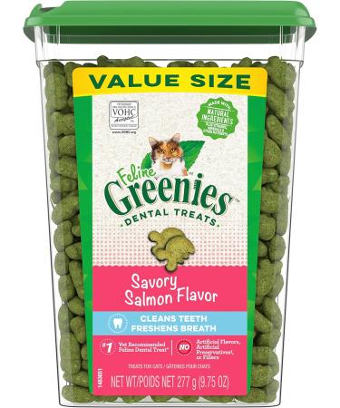 FELINE GREENIES Cat Treats Natural Dental Care Catnip Flavour + Savory Salmon Flavour 9.75oz. Tubs Cat Treats + Cat Treats 277 g (Pack of 1) - Buy Online on SooperMarket.com