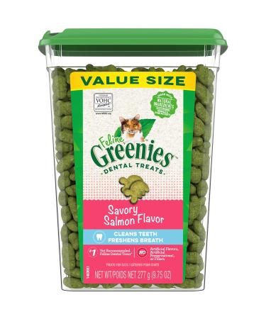 Greenies Feline Natural Dental Care Cat Treats, Salmon and Shrimp Flavor, All Bag Sizes Salmon 9.75 Ounce (Pack of 1)