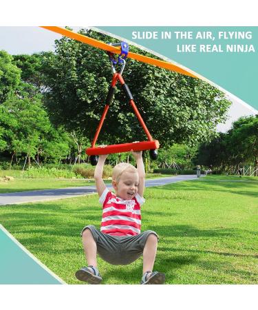 63 FT Zipline Pulley Kit for Backyard - Ninja Warrior Slackline Accessories for Kids & Adults - Buy Online on SooperMarket.com