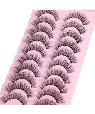 Buy 10 Pairs Wispy Faux Mink Eyelashes - 3D Effect, Lightweight, Reusable | wiwoseo - Buy Online on SooperMarket.com