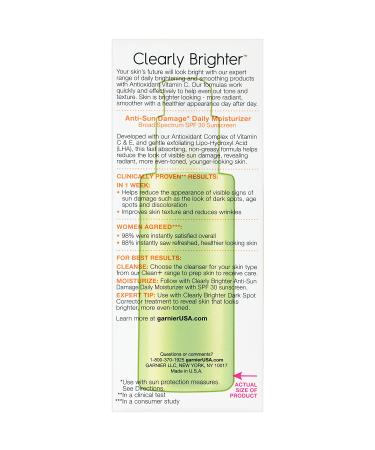 Garnier SkinActive Clearly Brighter Moisturizer SPF 30 - Anti-Sun Damage, 2.5 oz - Buy Online on SooperMarket.com