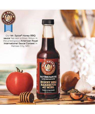 Mr. Spice Organic Honey BBQ Sauce - Salt-Free, Fat-Free, Gluten-Free, Vegetarian - Low Calorie Barbecue Marinade - Buy Online on SooperMarket.com