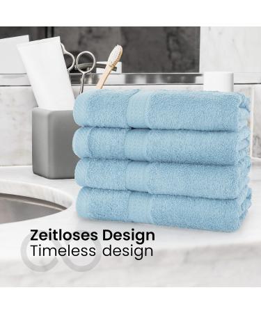 8-Piece Light Blue Towel Set - Soft 50x100 cm Towels in Various Colors | International Shipping Available - Buy Online on SooperMarket.com