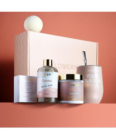 Best Friend Spa Gift Set - Long Distance Friendship Gifts for Women | BFF Birthday & Fathers Day Presents | Wine Tumbler, Bath Bomb, Bubble Bath, and More - Buy Online on SooperMarket.com