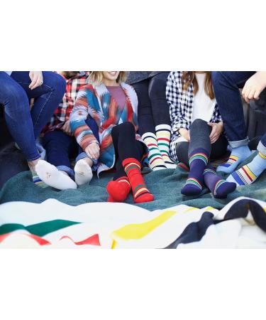 Pendleton Women's Moc Socks - Medium Glacier Stripe | White - Buy Online on SooperMarket.com