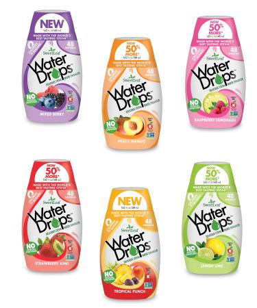 Sweetleaf Stevia Natural Water Drops, 6 Unit Variety Pack (1.62 Ounce Each)