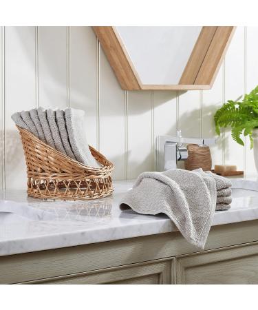 Tommy Bahama Northern Pacific Grey Washcloth Set - 12 Piece Highly Absorbent Cotton Bathroom Decor | Low Linting & Fade Resistant - Buy Online on SooperMarket.com