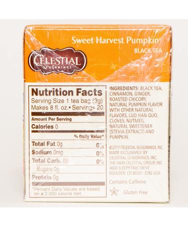 Celestial Seasonings Pumpkin Pie Black Tea - 20 Count (Pack of 6) | Holiday Flavor - Buy Online on SooperMarket.com