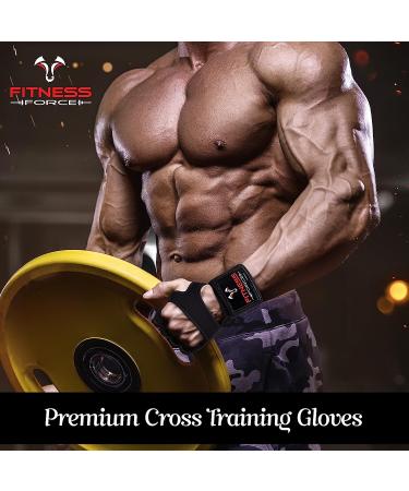 Fitness Force Ventilated Gym Gloves with Wrist Support for Men & Women - Ideal for Workouts, Weightlifting, Powerlifting - Large Black - Buy Online on SooperMarket.com