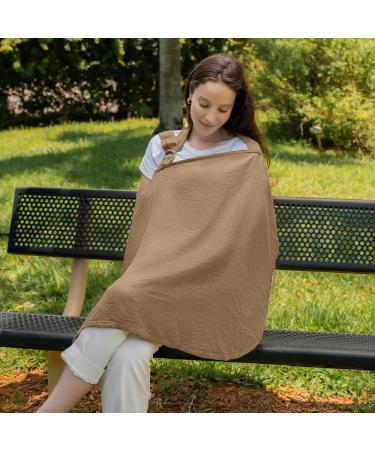 Comfy Cubs Cedar Muslin Nursing Cover - Soft & Breathable Cotton Breastfeeding Apron for Mom - Buy Online on SooperMarket.com