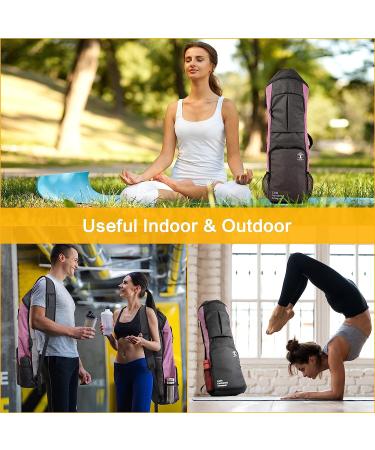 WARRIOR2 Yoga Mat Holder Carrier Backpack | Fits 1/2 Inch Thick Mat | Large Pockets & Water Bottle Holders | Purple Yoga Mat Bag for Men Women | Gym, Sport, Travel - Buy Online on SooperMarket.com