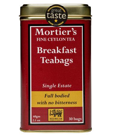 Mortier's Ceylon Breakfast Tea Bags - Great Taste Award Winner - 30 Premium Ceylon Tea Bags