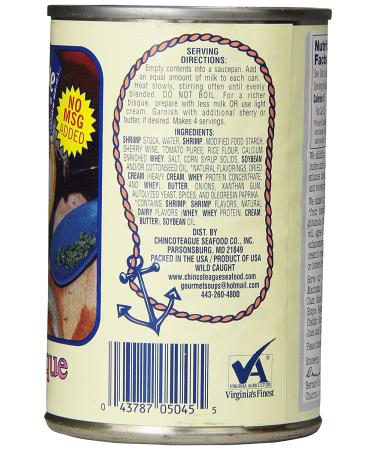 Chincoteague Seafood Shrimp Bisque 15oz Cans - Pack of 12 | Delicious Seafood Soup - Buy Online on SooperMarket.com