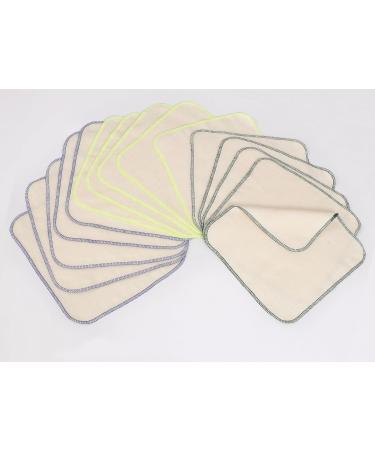 Organic Cotton Flannel Hubs - 15 Pack Baby Washcloths | Eco-Friendly Multi-Way Replacement for Wet Wipes - 21x21 cm Washable Mini Towels - Buy Online on SooperMarket.com