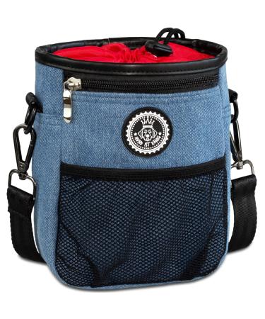 Dog is K nig Premium treats for dogs - the all -rounder - robust feed bag dogs with lots of storage space for the walking space & dog training - with feces bag dispenser & training book Blue: 16 x 18 x 6cm (W x H x D)