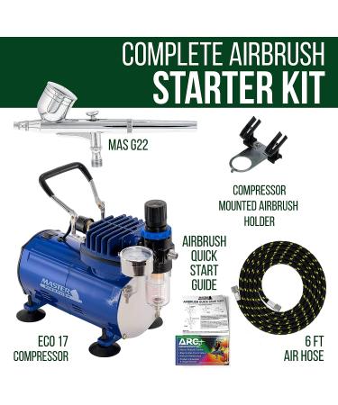 Master Airbrush Dual-Action Airbrush Kit with Quiet 1/5hp Compressor - 6ft Hose Included - Buy Online on SooperMarket.com