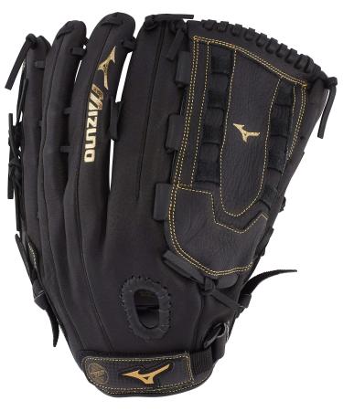 Mizuno Premier Slowpitch Softball Glove Series Right Hand Throwing 14" Black/Gold Tartan U Web