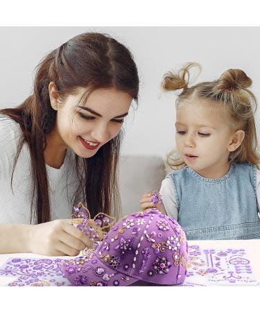 DIY Baseball Cap Kit for Girls Ages 4-10 | Decorate Your Own Cap with Gem Stickers | Perfect Birthday or New Year Gift - Buy Online on SooperMarket.com